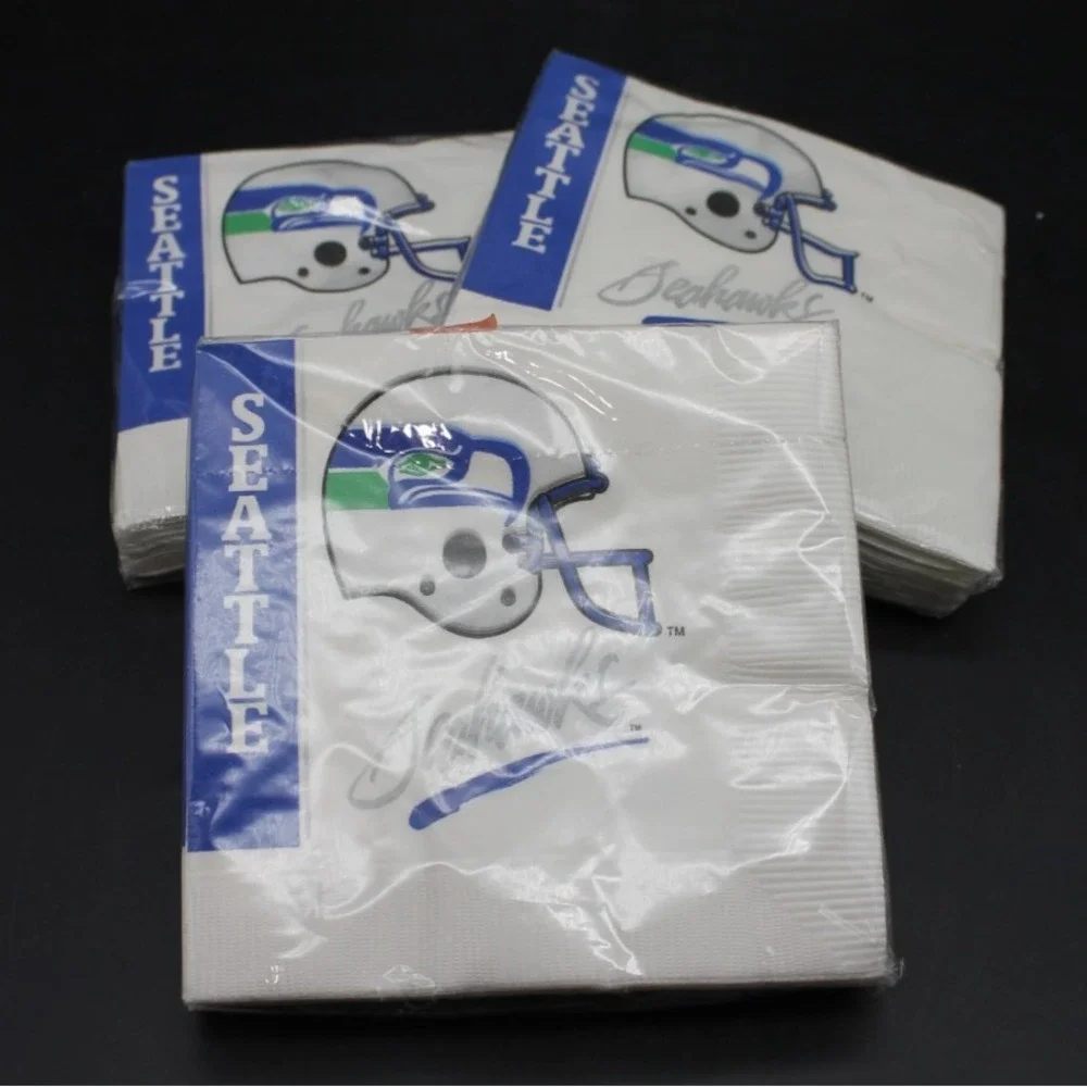 Paper Napkins Lot 4 Packs (80) Vintage Seahawks Football Party Craft Decoupage